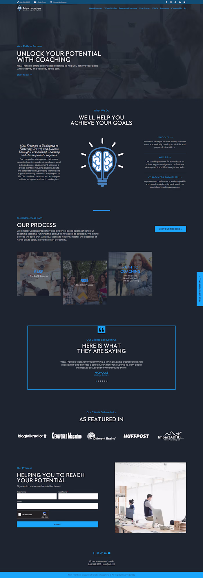 Coaching Website Redesign | WordPress | Elementor