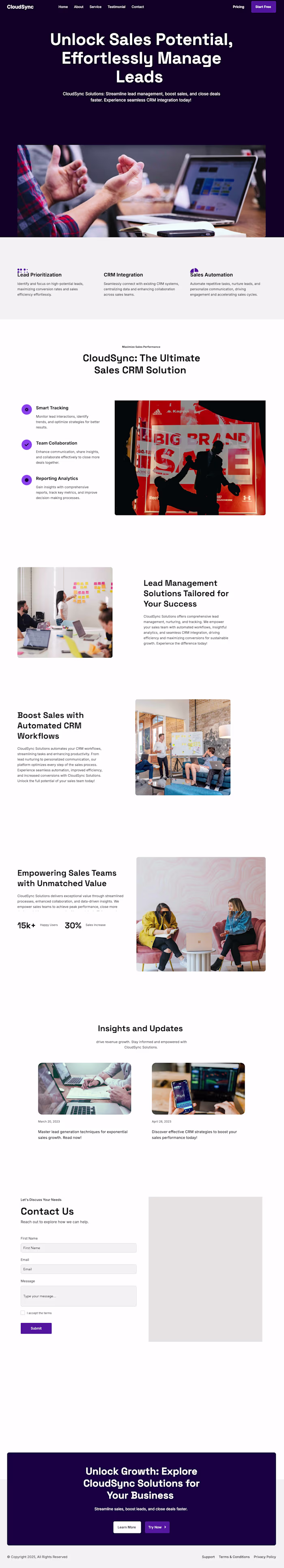 CloudSync - Modern Simple Saas Landing page