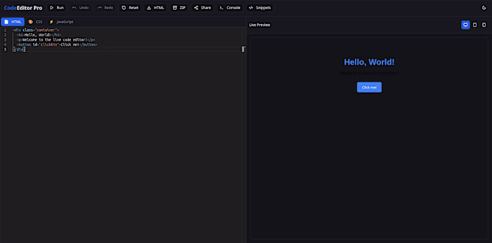 Development of CodeEditorPro Online Code Editor