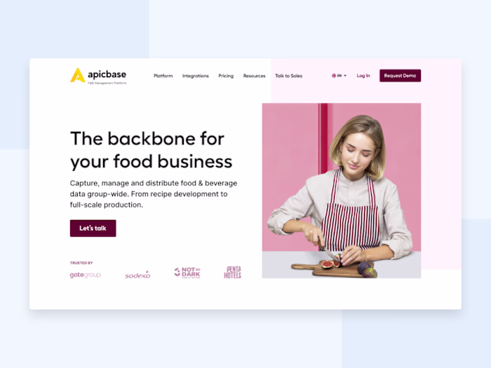 Restaurant management software landing page