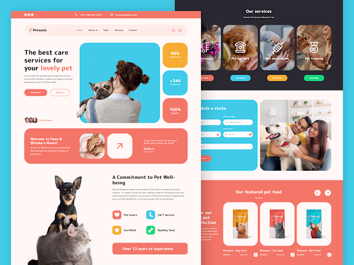 PetOasis -  Pet Care & Food Webflow Website