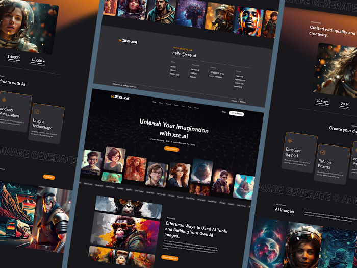 "AI Image Generators Website Design"(xZe.ai)