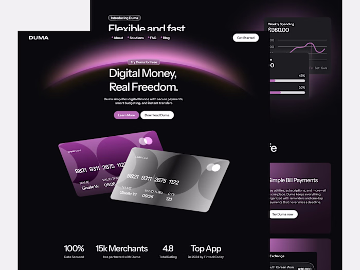 Duma Landing Page Design