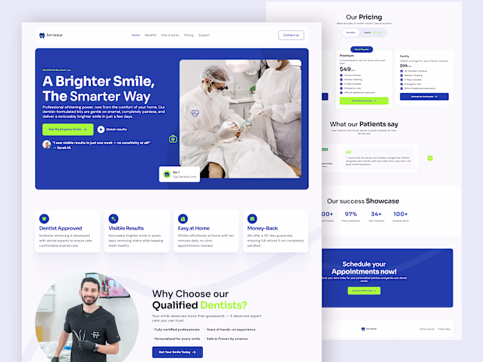 SmileStar – Dental Clinic Website UI/UX Design