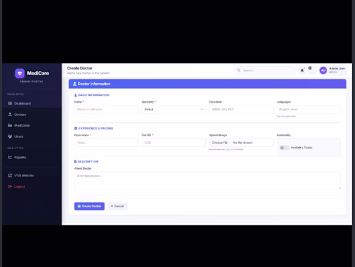 Comprehensive ASP.NET Core MVC Healthcare Admin System