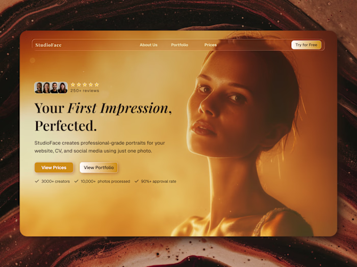 StudioFace - Hero Section