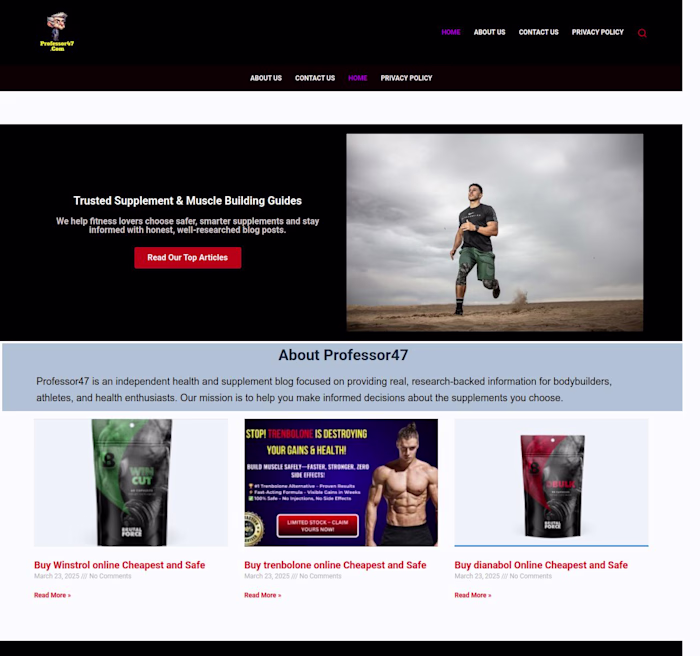 Homepage Layout for Health & Fitness Blog