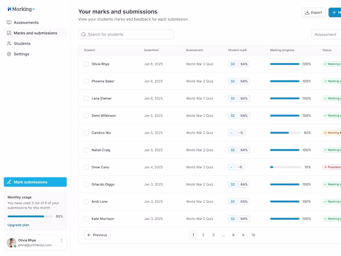 AI marking assistant for teachers | Marking.ai