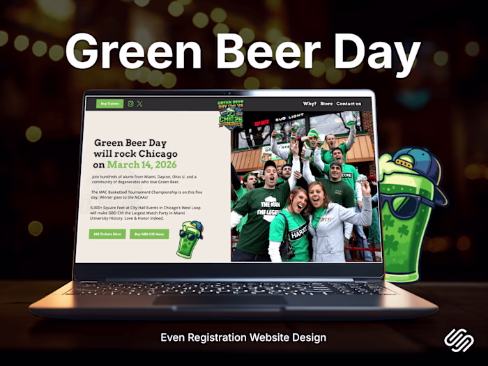 Green Beer Day Event Website design