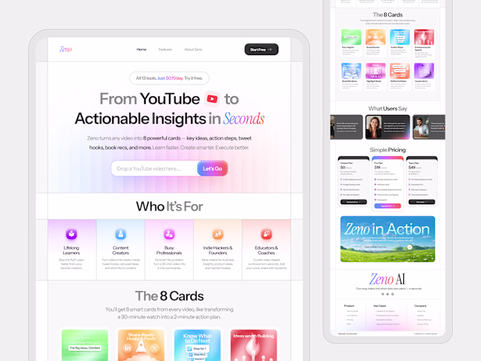 Redesigning Zeno AI for Conversion & Clarity