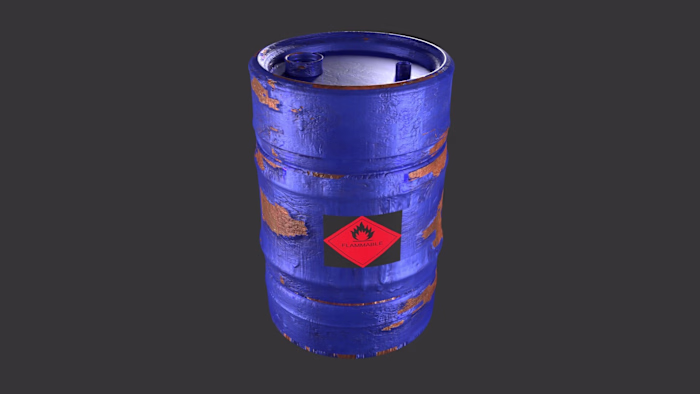 Flammable Barrel - 3D Render