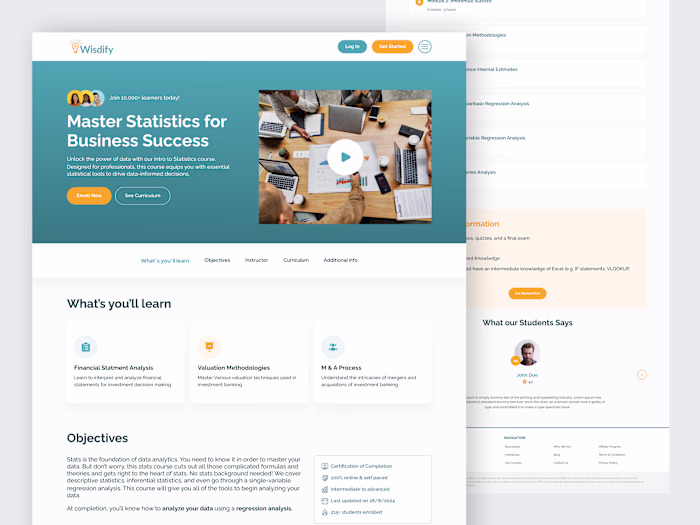 Wisdify - Statistic Education website