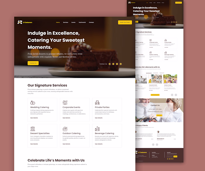 Catering Service Website Design by Figma