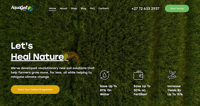 AquaGel - Wordpress Website