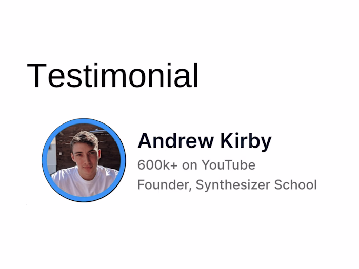 Testimonial from Andrew Kirby