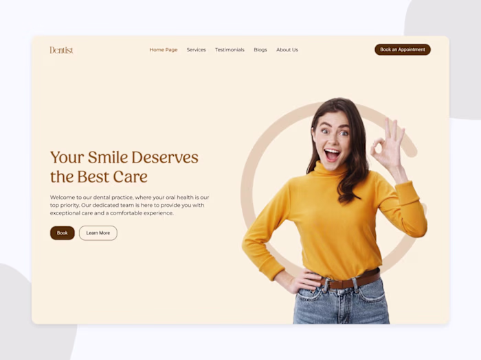 Dentist Website – Home Page Design and Development