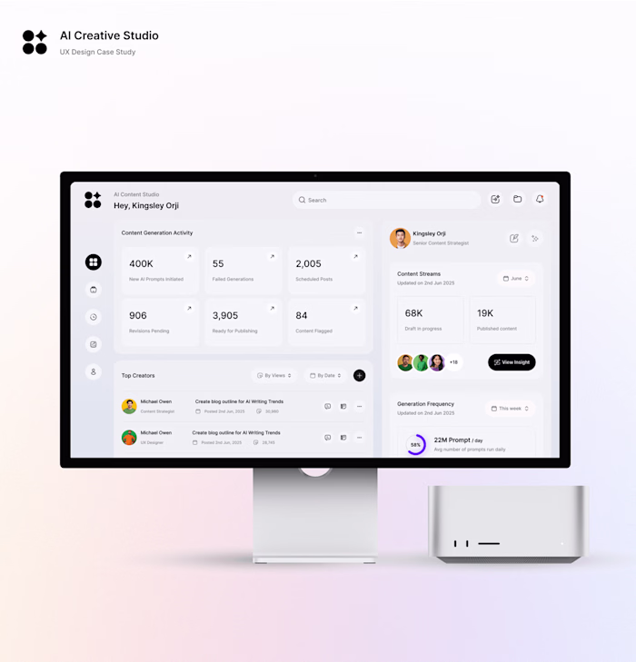 Designing a Seamless AI-Powered Content Studio