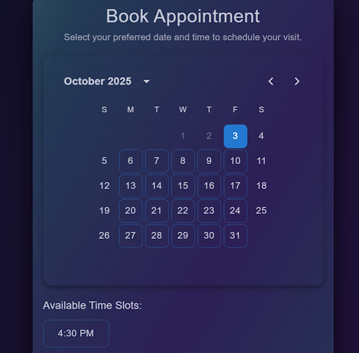 Appointment Booking System - Real-Time Scheduling