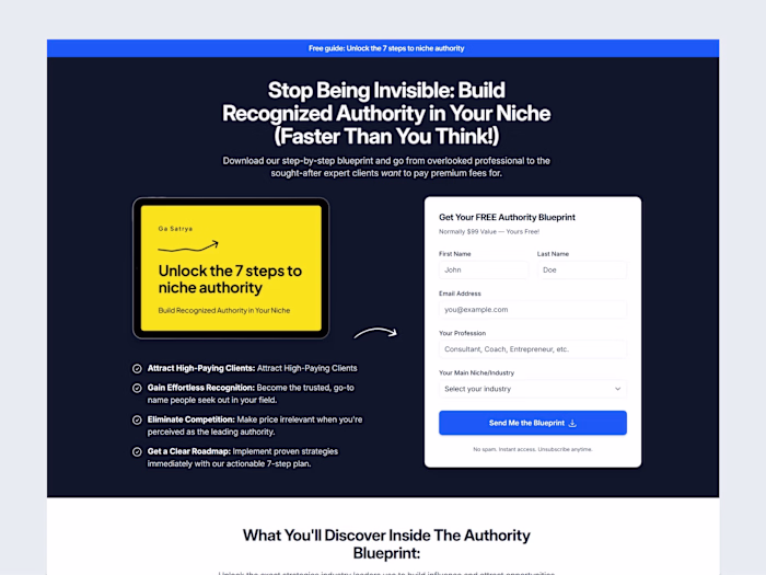 Lead Generation Landing Page Design