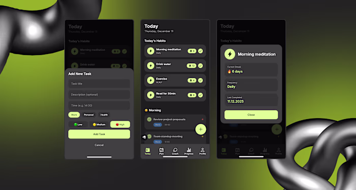 Smart Routine Coach AI App Design