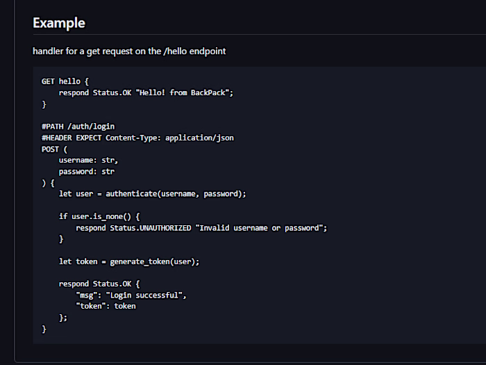 BackPack: A DSL for REST APIs
