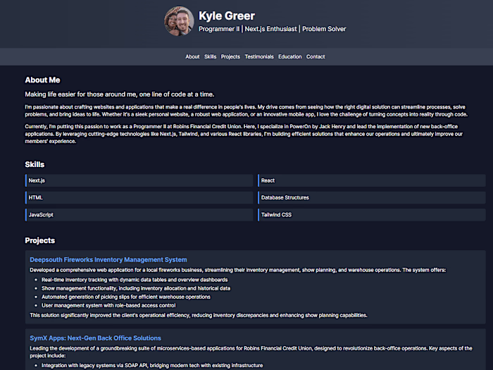 Personal Portfolio Site