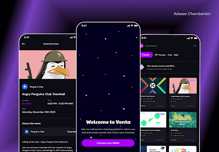 VENTA, SELF-SERVICE EVENT APP