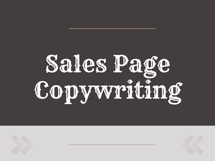 Ad & Sales Page Copy 