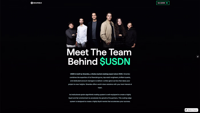 The USDN landingspage 