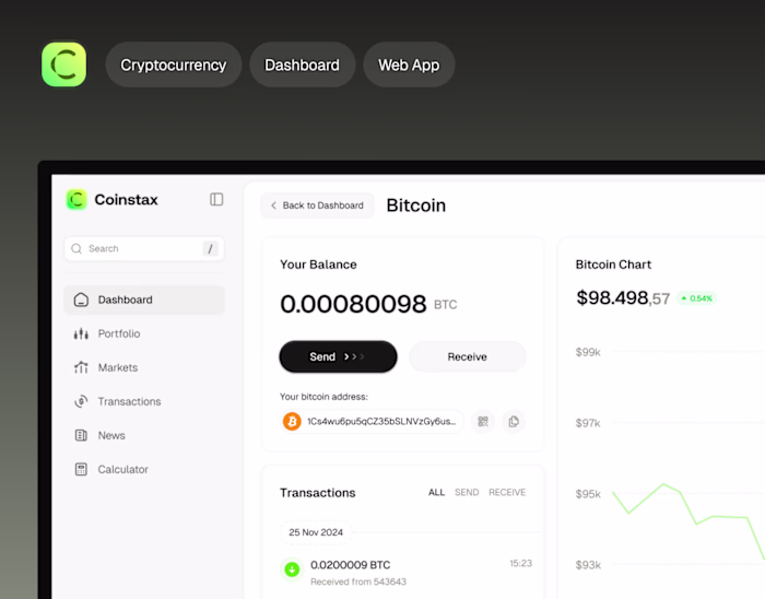 Coinstax - Crypto Dashboard