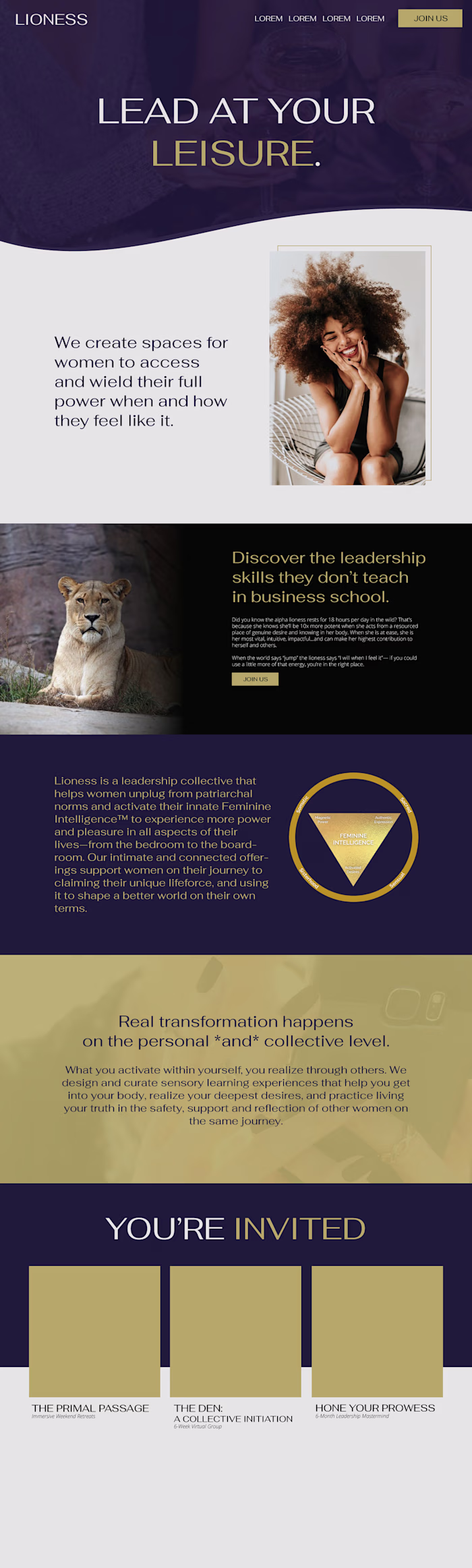 Lioness Squarespace Website