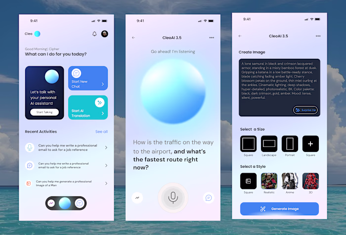 AI Assistant Mobile UI 🚀
Designed
