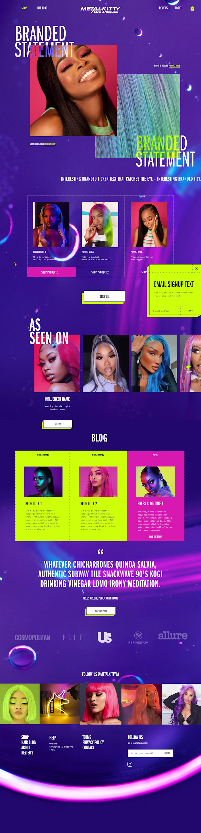 Spacey Y2K Brand Design + Shopify E-commerce Website