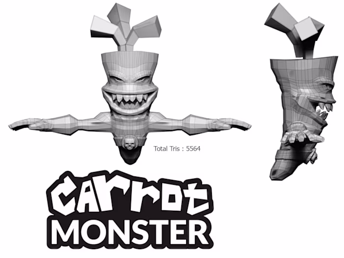 Carrot Monster Mobile Game Character
