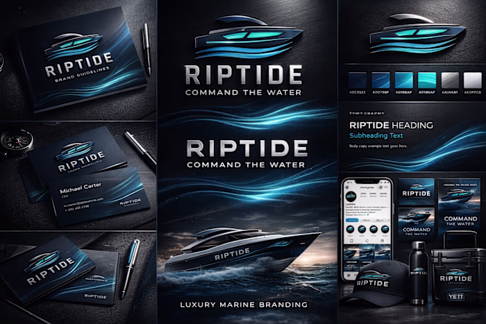 The RIPTIDE logo embodies luxury, power, and control over th...