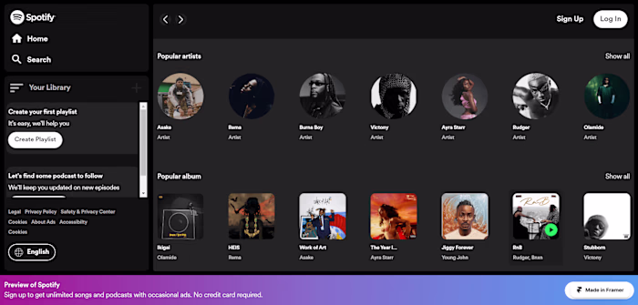 Spotify Framer Recreate