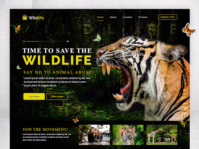 Wildlife and Environment Protection landing Page