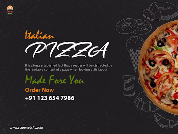 Pizza menu card redesign 
