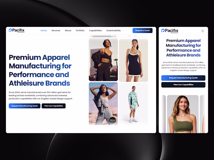 Framer Website Design - Apparel Manufacturers