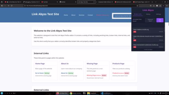 Link Abyss – Broken Link Detector Firefox Extension
