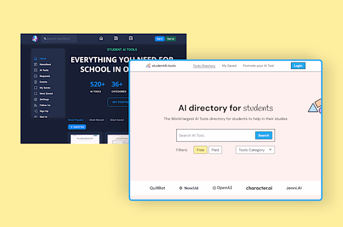 studentAI.tools - Website design (UX/UI)