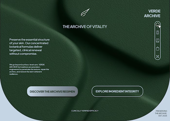 23/30: VERDE ARCHIVE Hero. Merging high-end botanical textur...