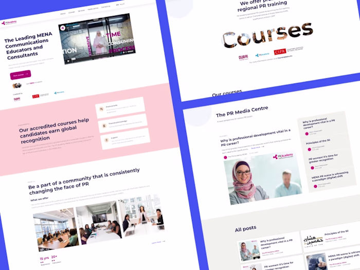 PR Academy - Web design & dev