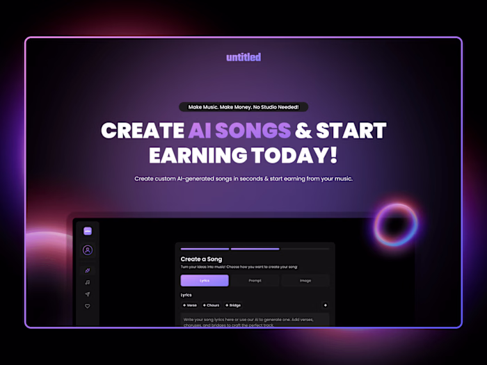 AI Song Creation Software | Web App Design