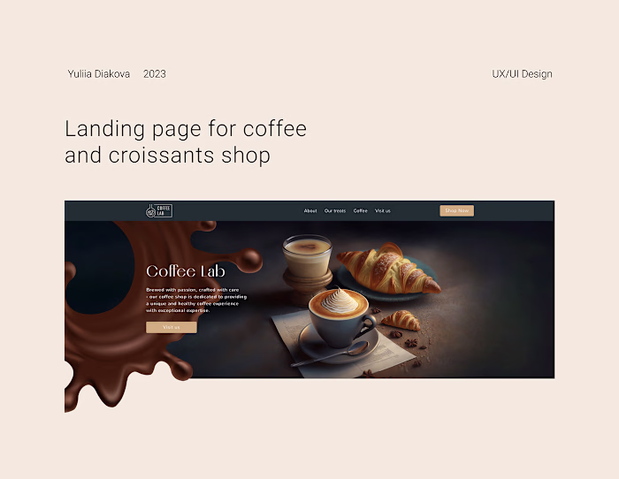 Landing for a coffee shop