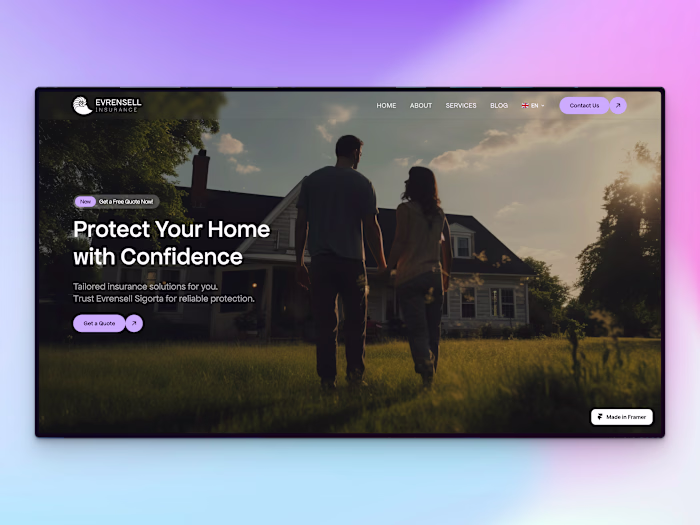 Evrensell Insurance Landing Page