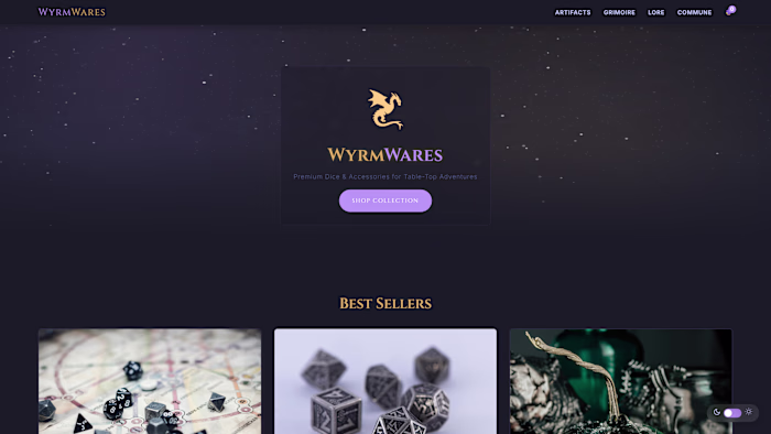 Wyrmwares Fantasy E-commerce Design
