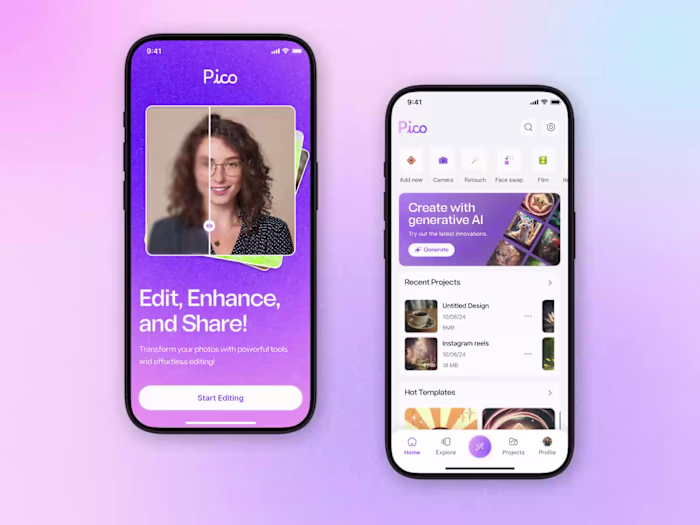 AI Photo Editor Mobile App Design