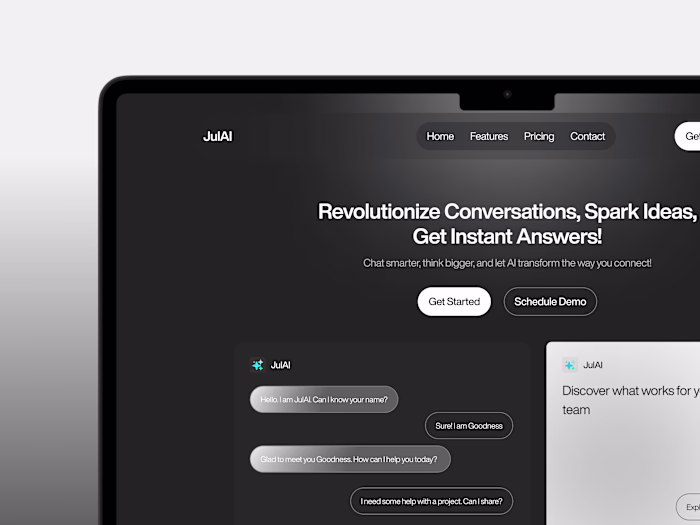 JulAI: AI Chatbot Landing Page UI