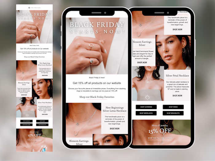 Klaviyo Email marketing for a high end jewellery brand